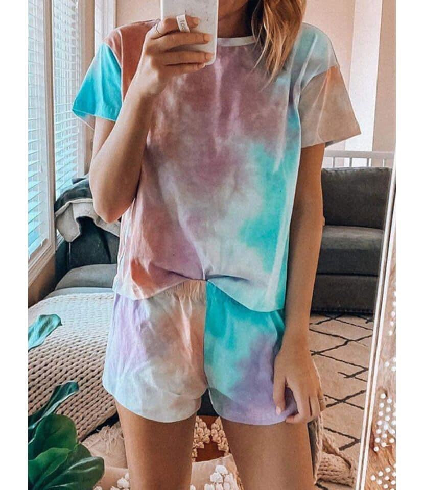 Tie Dye Pajama Set for Women