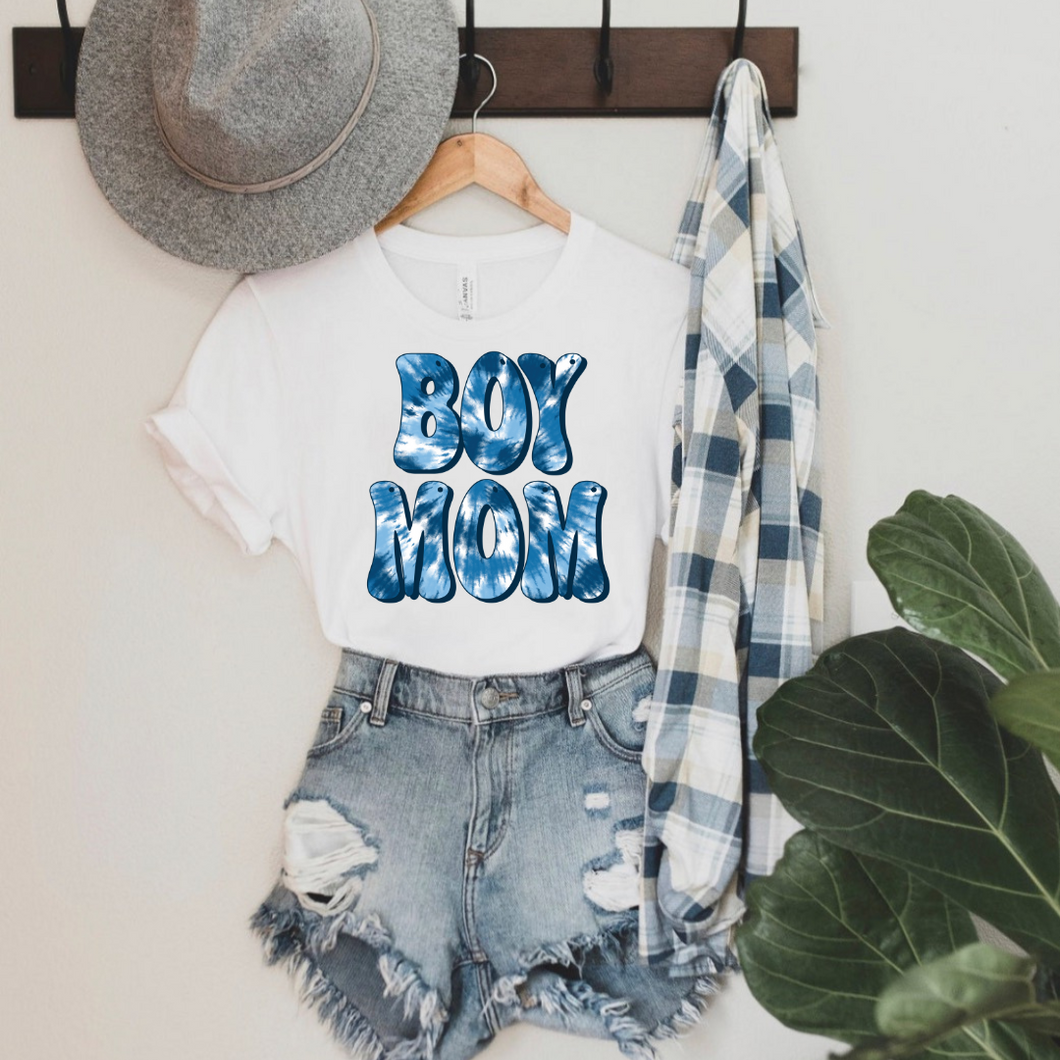 Tie-Dye Boy Mom Tee for Women