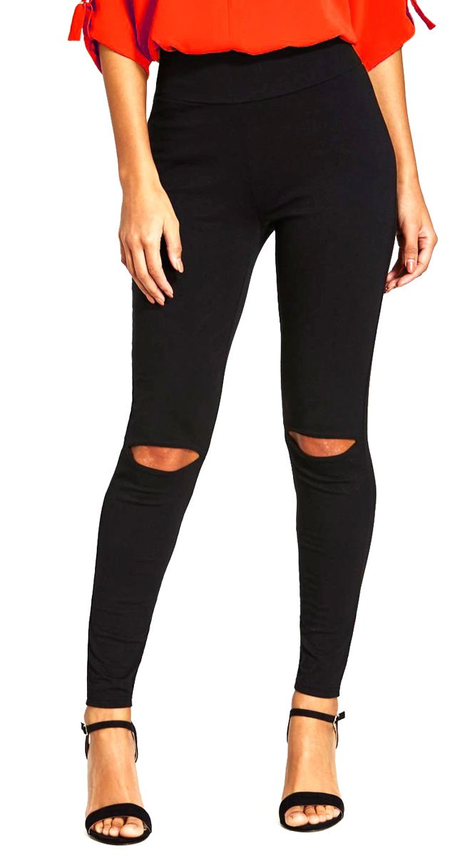 Knee Ripped Leggings for Women