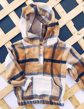 Load image into Gallery viewer, Khaki Fleece Plaid Hoodie for Boys
